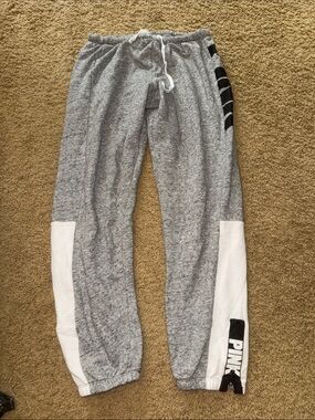 Woman' Gray & White Colorblock Sweatpants